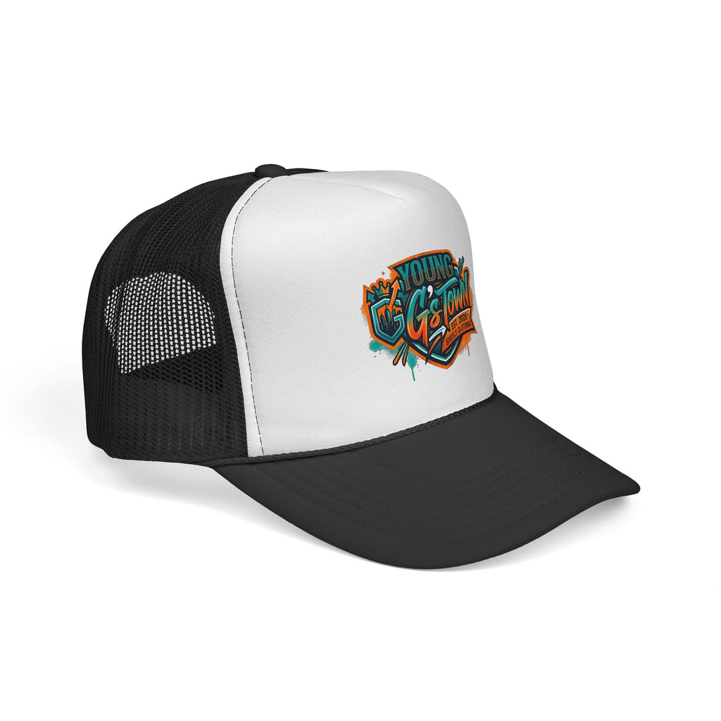 Young G's Town Trucker Cap – Retro Graffiti Logo Mesh Hat
