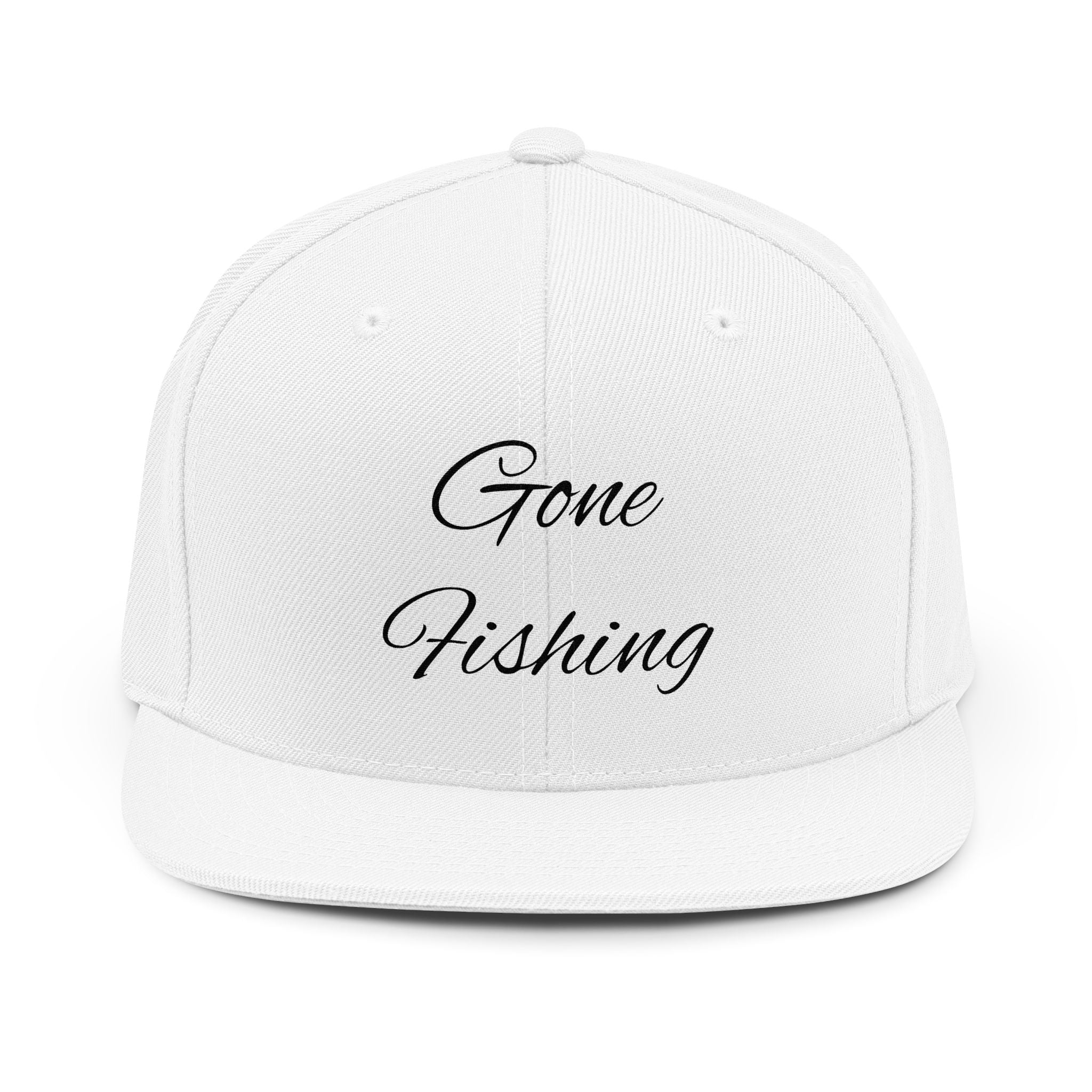 Gone Fishing Snapback Hat — Embroidered Casual Fishing Cap