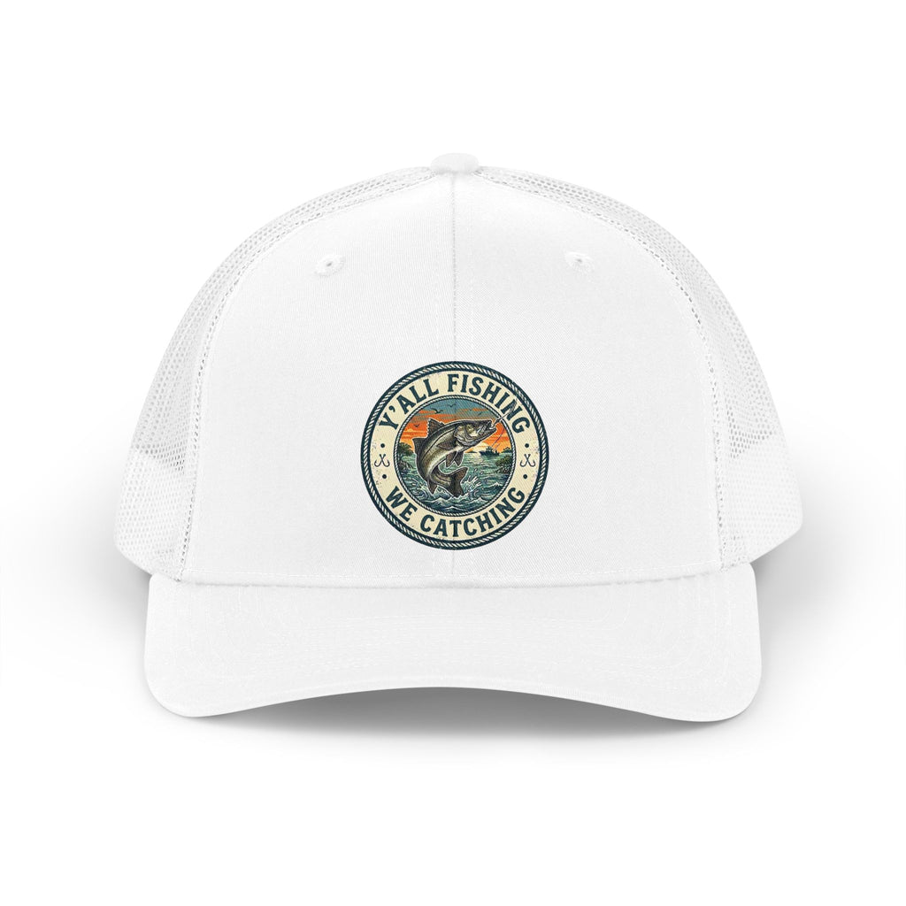 Y'all Fishing Trucker Hat – Retro Bass Patch Mesh Cap