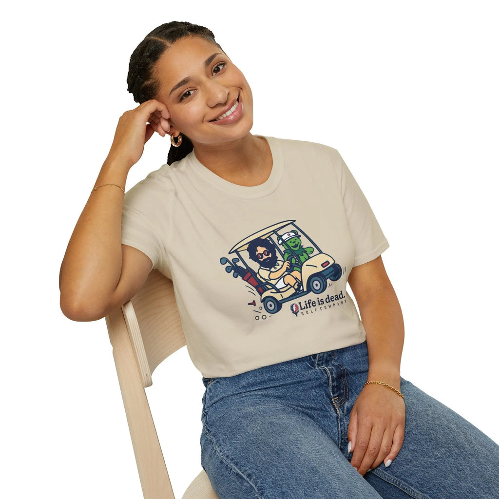 Joy Ridin' Jerry and The Bear - Life is dead.® Golf Company Grateful Dead T-Shirt