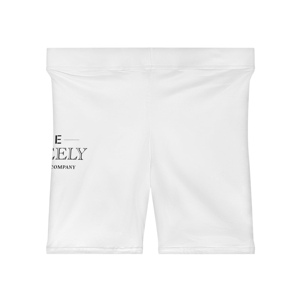 White Logo Biker Shorts — The Sheeple Clothing Co. Activewear