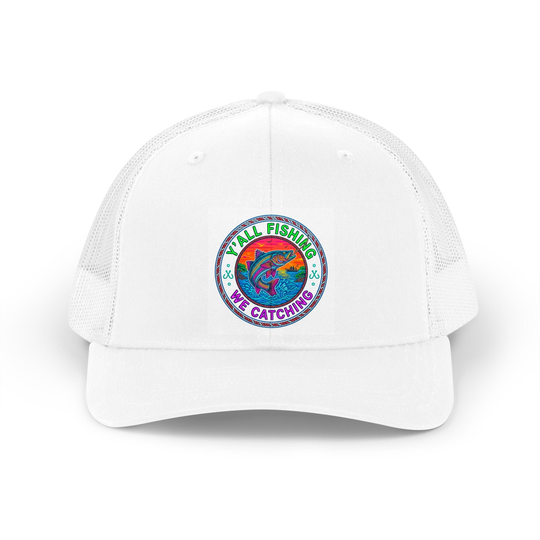 Fishing Trucker Hat — Retro 'Y'all Fishin' We Catchin'' Patch Cap
