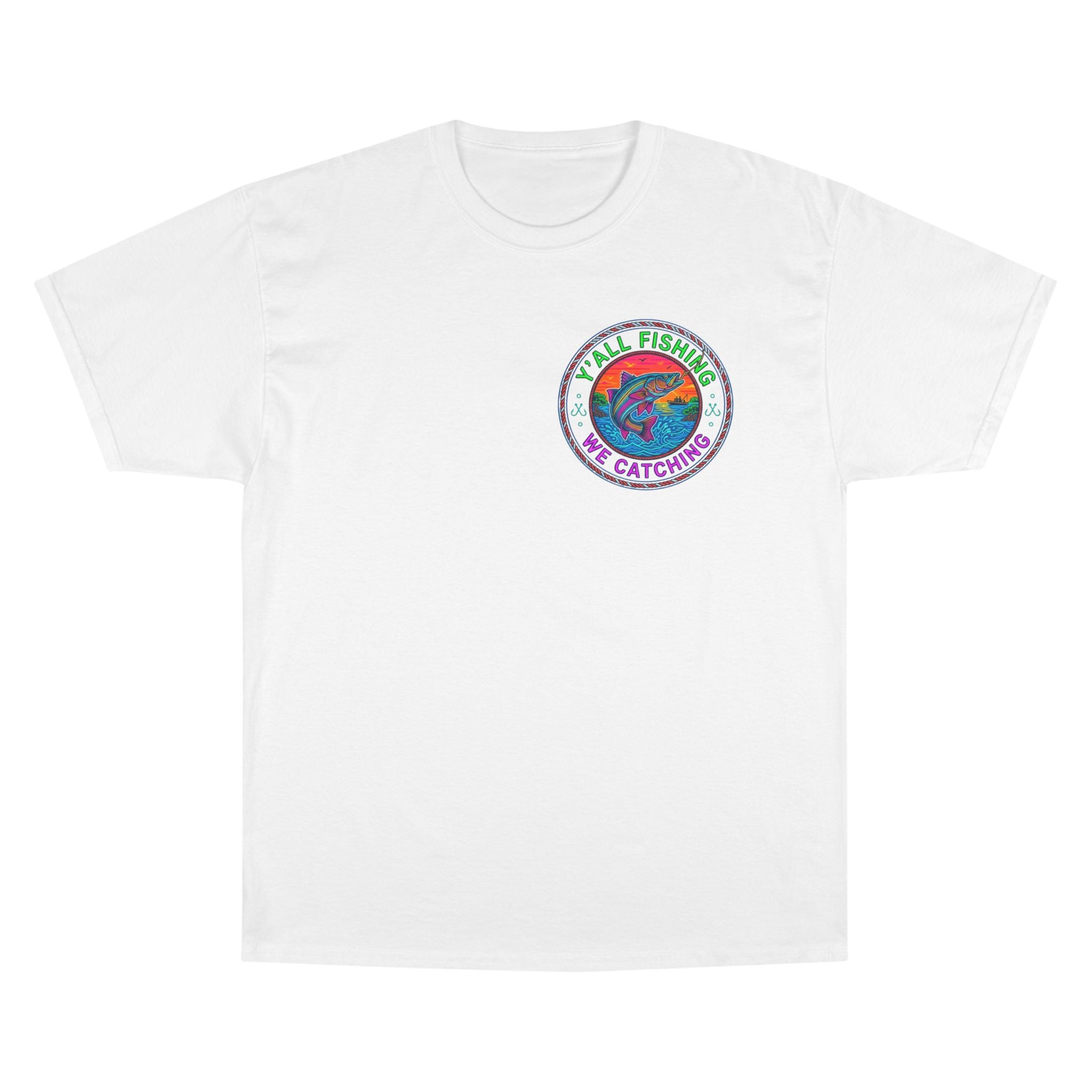 Champion T-Shirt — Vintage Fishing Logo Tee (We Catchin')