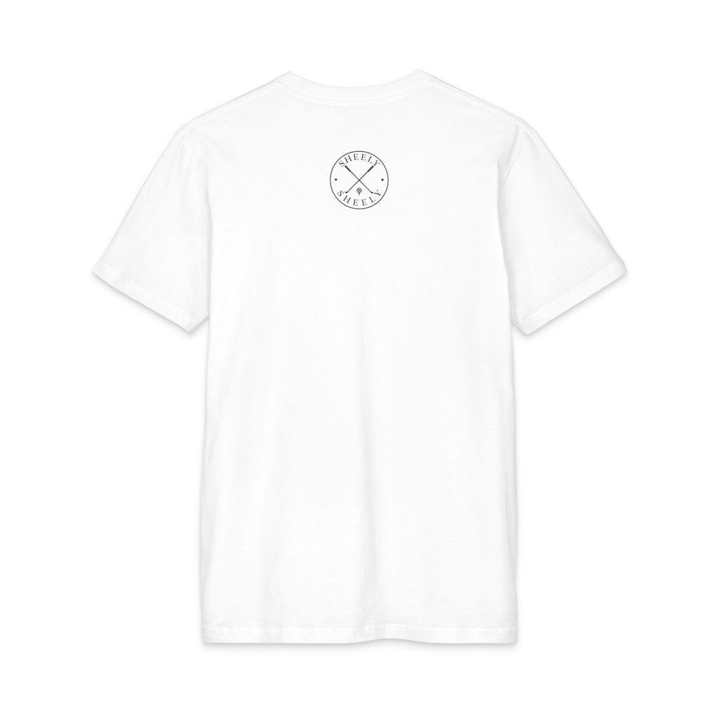 Men's Tee — Minimal Surf Badge Chest & Back Graphic