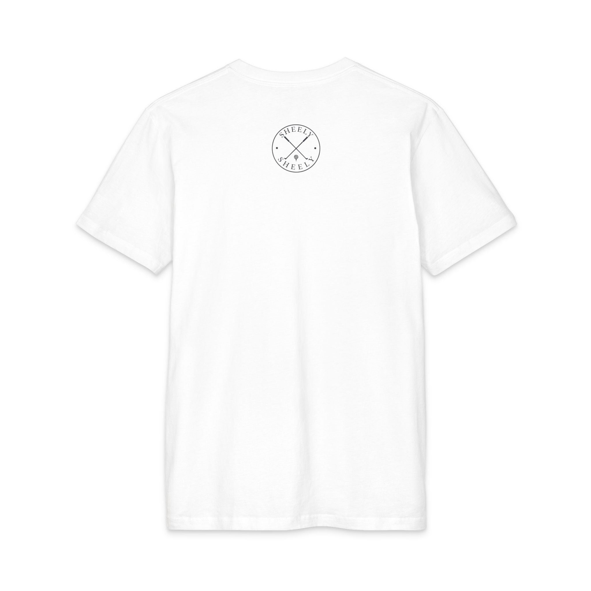 Men's Tee — Minimal Surf Badge Chest & Back Graphic