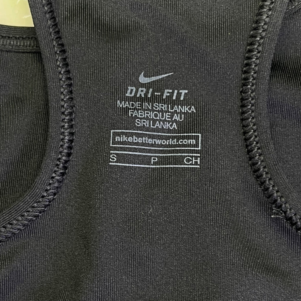 NIKE Swoosh Logo Dri-Fit Sports Bra Women's Sz S Black/White (Pre-Owned)