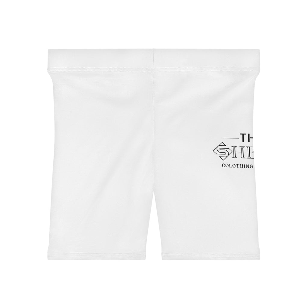 White Logo Biker Shorts — The Sheeple Clothing Co. Activewear