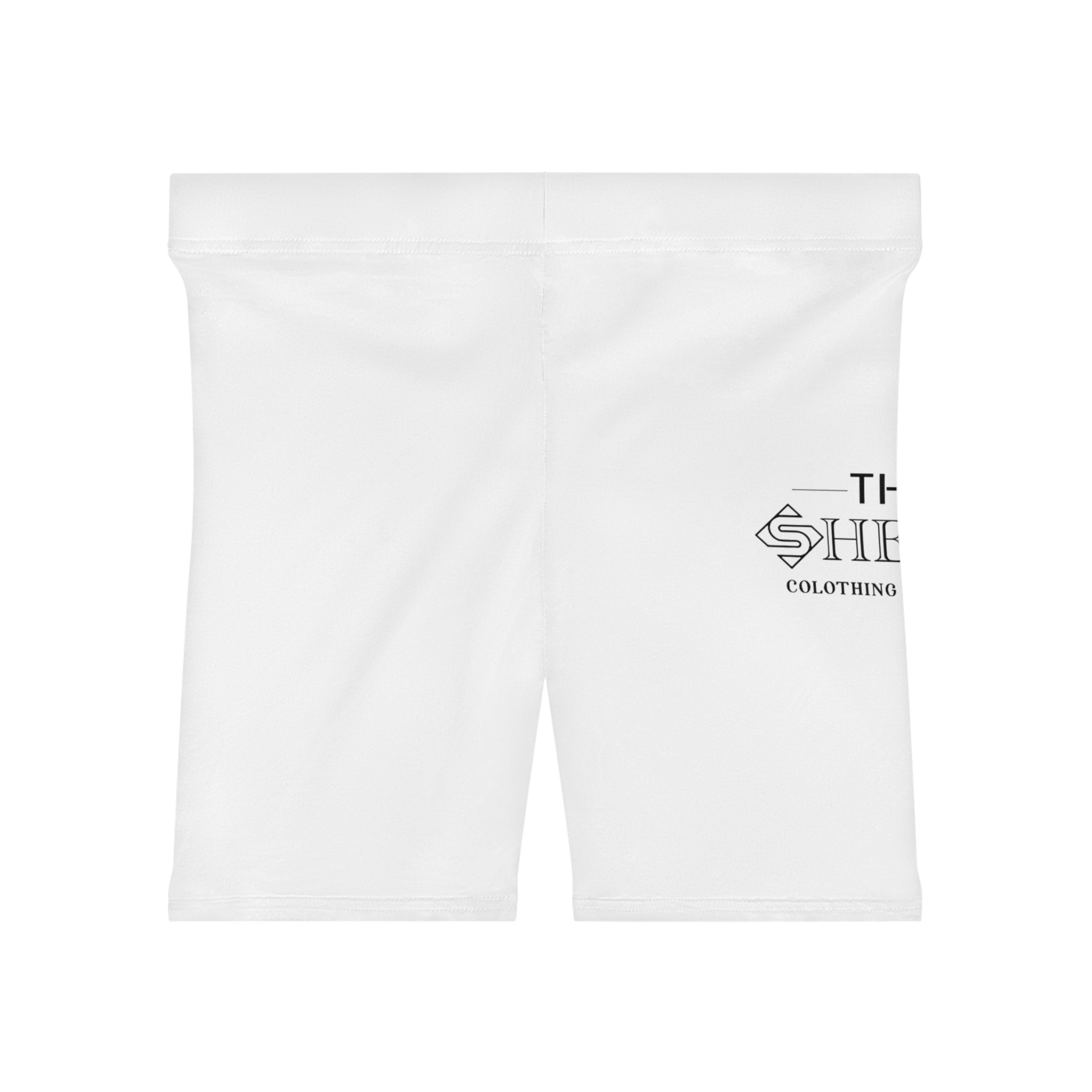 White Logo Biker Shorts — The Sheeple Clothing Co. Activewear