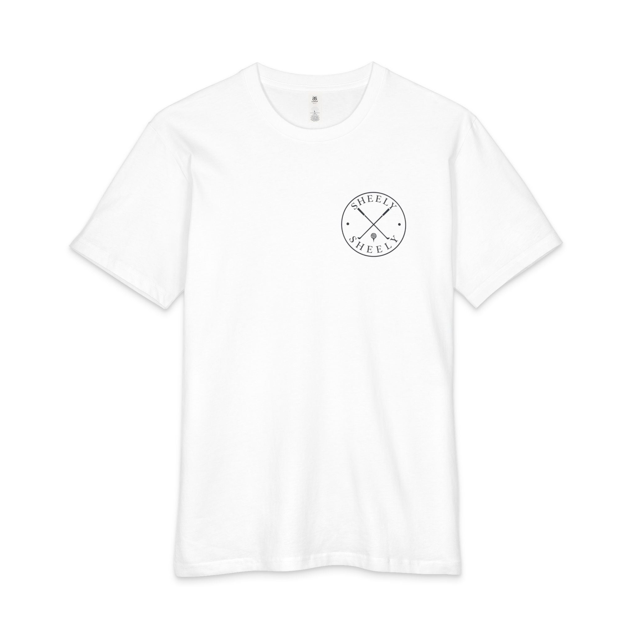 Men's Tee — Minimal Surf Badge Chest & Back Graphic