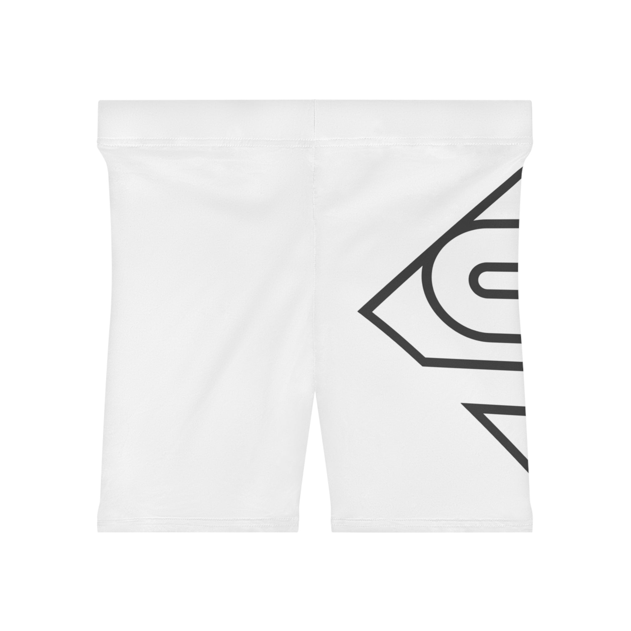 Minimalist Super S Logo Women's Biker Shorts - White Graphic Activewear