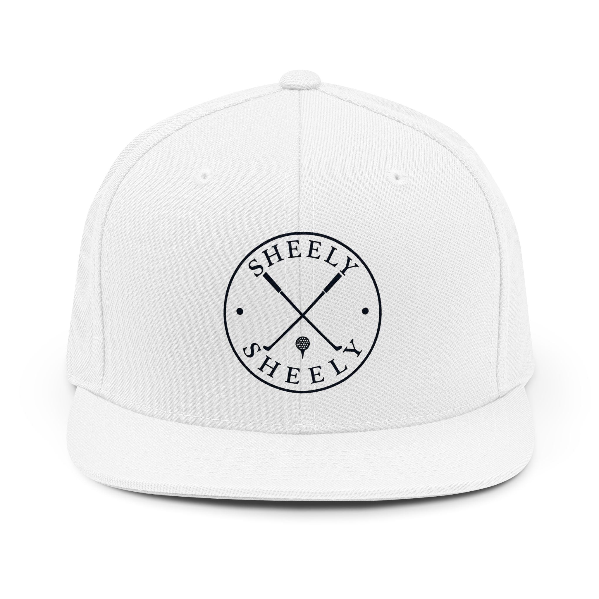 Sheely Circle Logo Snapback Hat — Embroidered Golf Tee Crest