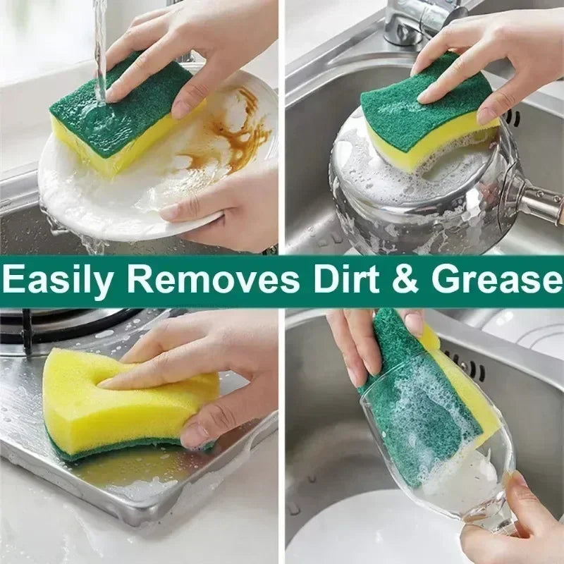 Kitchen Dishwashing Soft Absorbent Sponge Cleaning Rub Pot Rust Scouring
