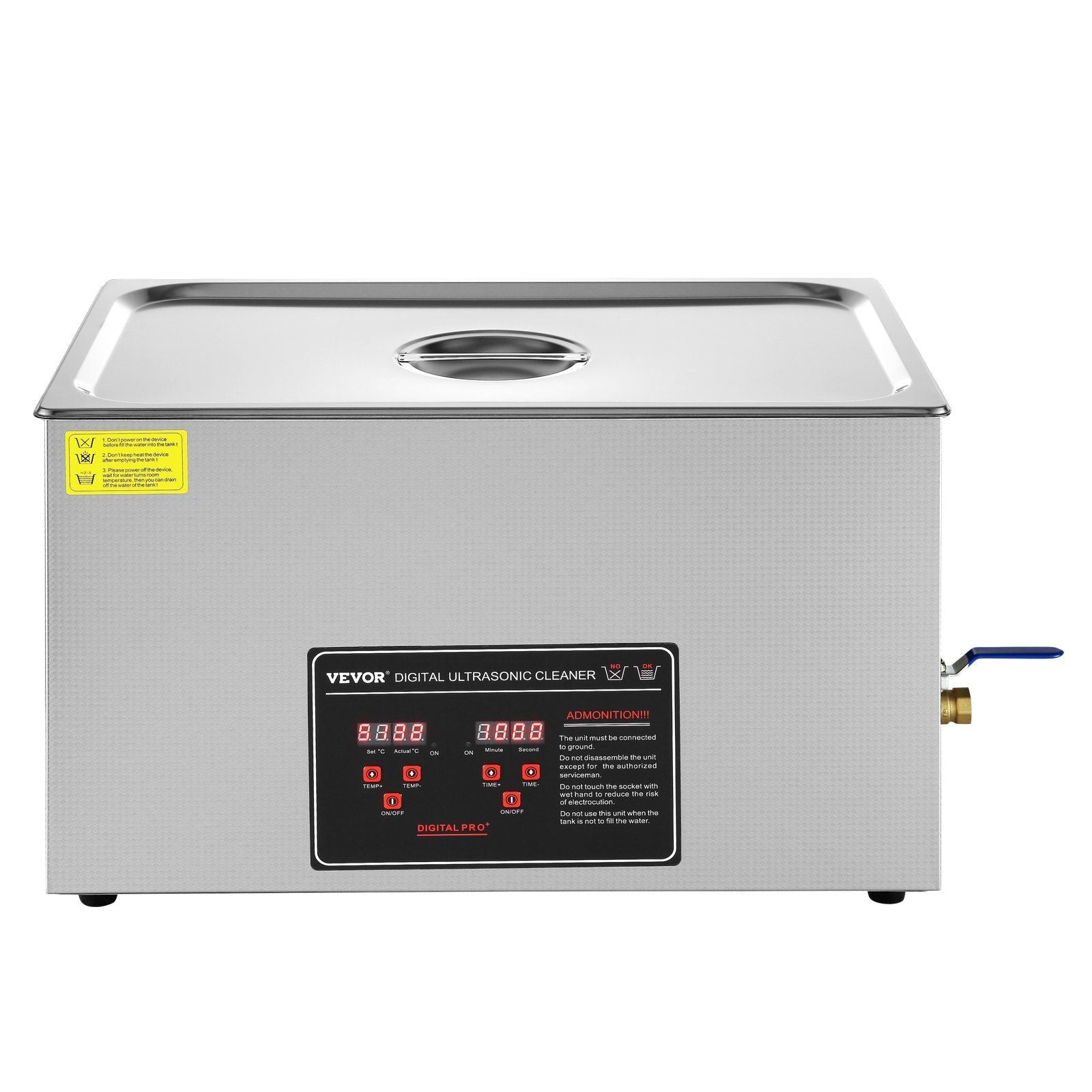 Ultrasonic Cleaner with Digital Timer & Heater, Professional Ultra Sonic Jewelry Cleaner, Stainless Steel Heated Cleaning Machine for Glasses Watch Rings Small Parts Circuit Board (30L)