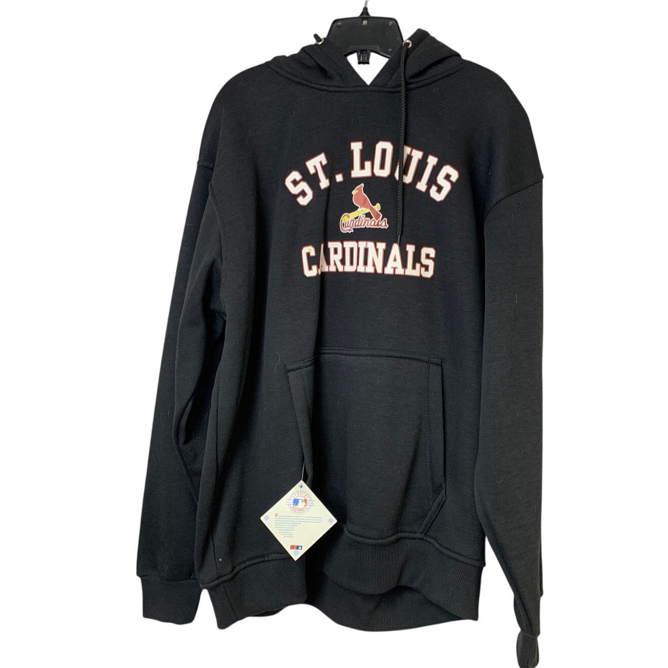 New Nike Dri-Fit St Louis Cardinals Baseball Mens XL Black Hoodie w Front Pocket