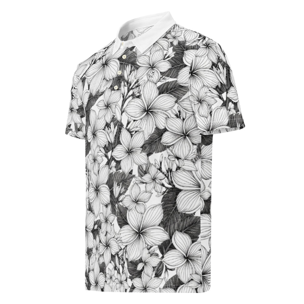 Midnight: Rainbow Hawaiian Plumeria | Polo Shirt (slim fit)
